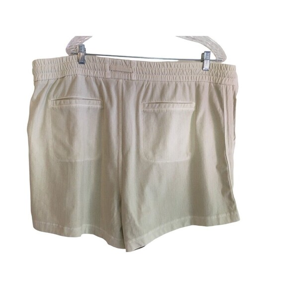 Athleta Shorts Women's Size 22 Light Yellow Stretch Draw String Farallon Cotton - Picture 2 of 5
